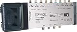 SCHWAIGER -SEW4094 531- SAT Multischalter | 9  4 | 2 Satellitenpositionen auf 4 Teilnehmer | Eingang: 9 F-Buchse; Ausgang: 4 F-Buchse | für Quattro LNB | Silber, schwarz