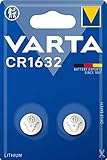 VARTA Batterien Knopfzellen CR1632, 2 Stück, Lithium Coin, 3V, kindersichere Verpackung, für elektronische Kleingeräte - Autoschlüssel, Fernbedienungen, Waagen