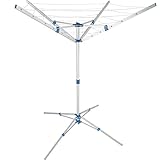 tectake Aluminium Wäschespinne Wäscheschirm | 4 Tragarme | Stufenlos höhenverstellbar - Diverse Modelle (Typ 2 | Nr. 402720)