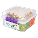 Sistema TO GO Brotdose mit Fächern Cube Max | große 2L Bento-Lunchbox mit auslaufsicherem Joghurtbehälter | für Kinder & Erwachsene | BPA-frei | gemischte Farben (nicht auswählbar)