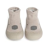 flintronic Krabbelschuhe Baby, Lauflernschuhe Kinder, Rutschfeste Hüttenschuhe Sockenschuhe, für Mädchen Junge, Khaki Waschbär, 6-12 Monate