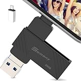Somony USB-Stick für iPhone 4 in 1 Pen Drive USB 3.0 mit iOS und USB C, 256 GB externer Speicher für schnelle Backup, kompatibel mit iPhone/iPad/Android/Mac/PC (Schwarz)