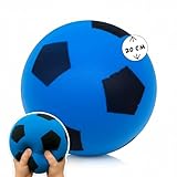 alldoro 63105 Schaumstoffball Blau, Ø 20 cm, extra weicher Softball, Fußball für Kinder ab 0 Jahren, leise & leicht, Ball für Indoor & Outdoor