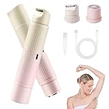 Bikini-Trimmer für Damen, 2025 Neu Gesichtshaarentferner für Frauen, 2-In-1 Elektrischer Rasierer Damen Intimbereich Intimrasierer für Frauen Rasierer für Scham Gesicht Achselhöhlen Beine (Rosa-B)