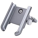 OKJHFD Silberne tragbare Universal-Handyhalterung, Aluminiumlegierung, Fahrrad-Handyhalterung, 360 Grad drehbare Halterung für Mountainbike, Motorrad (Silber)
