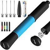 Ballpumpe mit Nadelaufbewahrung (Niemals die Nadel verlieren) Basketballpumpe mit 5/10 Nadeln und ausziehbarem Kabel für Fußball, Basketball, Volleyball, Rugby Ball - Großartig für alle Bälle