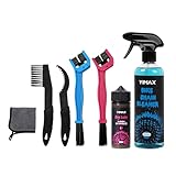 Fahrradreiniger, Fahrradreinigungsset, YIMAX 7 in 1 Fahrradkettenreinigungsset 500ml Reinigungsspray, 120ml Kettenschmiermittel und Bürsten, geeignet für alle Arten von Fahrrädern.