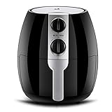 4,7 QT, elektrischer Luftfritteuse, Heißluft-Ofen, ohne Öl, Bratofen für Luftfritteuse, feuchtigkeitsspendende Bräter, Zwiebelscheiben und Frites, schwarz