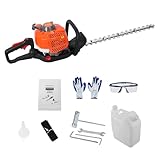 reukmuuc Zweiseitige Klinge Heckenschere, 26CC Gasbetriebene Heckenschere, Akku-Hand-Kettensägen-Gartenschere für Garten-Landschaftsbau, leistungsstarker Unkrautschneider für Sträucher und Überwuchs,