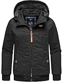 Ragwear Kinder Mädchen Winterjacke Outdoorjacke wasserdicht mit Abnehmbarer Kapuze Alja Black Gr. 128