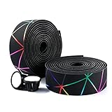 MasYosh Rennrad-Lenkerband, Atmungsaktiv, Rutschfest, PU-EVA-Griffband, Bequem, Stoßdämpfend, mit Klebeband, Zum Radfahren (Schwarz und Farbe)