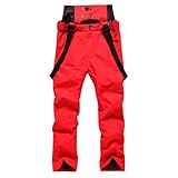 Ski Pants, Gefüttert Jumpsuit Isolationshose Schneehose Damen Wasserdicht, Winterwanderhosen Gr öße Jethose Bekleidung Schnee Skibekleidung Fahrradhose Lang, Skihose Damen Größe 52, XL