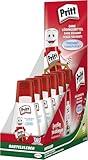 Pritt Bastelkleber, transparent trocknender Alleskleber für Zuhause, Schule oder Büro, weißer Bastelkleber für Kinder, 6-er Pack (6x100g)