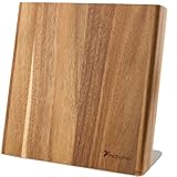 Messerblock Magnetisch Ohne Messer aus Akazienholz – Magnet-Messerhalter Universal Unbestückt Holz – Edler Holzblock als Küchen-Organizer Utensilienhalter Aufbewahrung – Knife Holder Block | mahona
