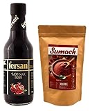 Fersan 100% Reiner Granatapfelsirup (330 g) & Sumach Gewürz (125 g) Set | Natürliche, Vegane Würze für Salate, Marinaden & orientalische Gerichte