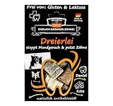 QCHEFS DREIERLEI Hundeleckerli bei Mundgeruch, Zahnfleischentzündung als Zahnsteinentferner durch natürlich antibakterielle Zahnpflege ohne Dentalspray, Zahnbürste oder Zahnpasta