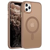 BENTOBEN Schutzhülle für iPhone 11 Pro Max, magnetisch, kompatibel mit Magsafe, Bumper, kompletter Schutz, matt, transparent, kratzfest, Schutzhülle für iPhone 11 Pro Max 6,5 Zoll, goldfarben