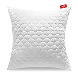 Softimi Gestepptes Premium Kissen 80x80 cm Antiallergisch - Anti-Milben - Geruchlos sofort verwendbar - Mit Härteeinstellung (80x80 cm)