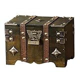 Itkcozcg Aufbewahrungsbox im antiken Stil, mit sicherem Kombinationscode, große Kapazität, Holztruhe für Schmuck, Sammlerstücke