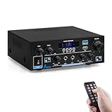 HiFi-Verstärker AK55 Bluetooth Stereo-Audioverstärker Receiver 2 Kanäle 70WX2 Max. 600W Digitale Endverstärker Soundverstärker 12V/ 220V für Zuhause oder Auto