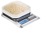PEARL Digitalwaage: Digitale Akku-Küchenwaage bis 5 kg, mit großem Display und Mess-Schale (Küchenwaage USB, USB Waage, Kuchenwaage)