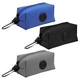 VOSSOT Hundekotbeutelspender 3er Set - Praktischer Hundekotbeutelhalter für Hunde mit Karabiner - Tragbar und Wasserdicht, Ideal für Leine & Outdoor Aktivitäten