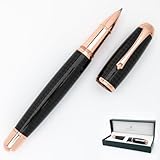 MONTEVERDE USA Super Mega Tintenroller mit Kohlefaser/Rotgoldverzierung
