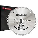 BeHappy Kreissägeblatt Metall, Handkreissägeblatt 216 x 1.6/2.4 x 30 mm, Kreissägeblätter 60 Zähne für Holz, Metall, Aluminium