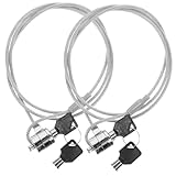 UTHCLO 2 Sätze Laptop Schloss Kabelschloss mit Schlüssel Diebstahrsicherungskabel für Laptops und Digitale Geräte Flexibel Drehbar Einfach zu Befestigen