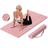 PAIDU Large Yoga Mat-72’x36’x0.4’ Extra Width ＆ Thick,Comfortable,Non-Slip Exercise Mat-Works Great on All Floor for Stretching,Yoga Studio,Gym or Home Workouts (‌Rosa)