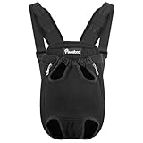 Pawaboo Haustier Rucksack Hund Tragetasche, Verstellbar Beinen heraus Rucksäcke Haustier Tragbar Reisetasche, Atmungsaktiv und Bequem Speziell für Klein Mittler Hunde Katzen Welpen, S, Schwarz