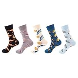 Schafwolle Socken Drucken Socken Geschenke Baumwolle Lange Lustige Socken für Frauen Neuheit Süße Socken Werdender Papa Geschenk Socken (B, One Size)