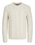 JACK&JONES Herren Jcocipher Knit Crew Neck Strickpullover, Moonbeam, Large
