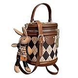 Eimertasche – mit mehreren Taschen, Retro-Umhängetasche, kompaktes, trendiges Hand-Design, verstellbarer Riemenverschluss, stilvolle Aufbewahrungslösung, Outfit, Paarung, Reiseszene