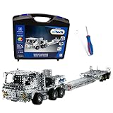 Eitech 00331 Metallbaukasten - LKW mit Auflieger, Modellbausatz mit 2180 Teilen, Lastwagen ca. 90 cm, Konstruktionsspielzeug für Kinder ab 10 Jahren und Erwachsene