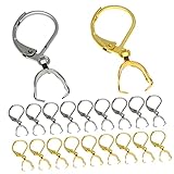 Healeved 40 Stück Ohrhaken mit Karabinerverschluss für Ohrringe Schmuckherstellung DIY Zubehör für Ketten Armbänder Langlebig Leicht Goldfarbe