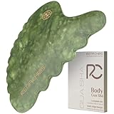 Rena Chris Großes Gua Sha, Natürlicher Jade Gua Sha Stein, Guasha Massagesteine für Lymphdrainage, Ganzkörperanwendung Beine Rücken und Gesicht (Grün)