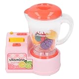 Riuulity Mixer-Spielzeug für, Küchen-Entsafter-Set, Pädagogisches Rollenspiel, Interaktiver Mixer für und Mädchen, ABS-Material (PINK)