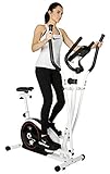 Christopeit Sport Crosstrainer CT 4 mit Sitz, Cross- und Heimtrainer 2 in 1 – schwarz/weiß – ca. L 111 x B 66 x H 152 cm