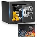 Ambesty 5L Safe Tresor MöBeltresor Klein mit Feuerfest Wasserdicht Geldtasche, Kleiner Tresor für Zuhause mit Zahlenschloss,Wandtresor für Bargeld Medikamente Schmuck, 23×17×17 cm