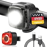 SPGOOD Fahrradlicht Set, StVZO Zugelassen Fahrradbeleuchtung, Fahrradlicht USB Aufladbar Type-C, Fahrradlicht Vorne Und Rücklicht, IPX5 Wasserdicht Fahrradlichter