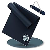 LILENO SPORTS Yoga Matte Midnight Blue (180x60cm) inkl. Tragegurt - Sport und Yogamatte extra rutschfest in 4 mm Dicke - Gymnastikmatte und Fitnessmatte für Workout und Yoga - Sportmatte