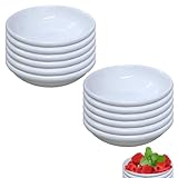 ZXJLWR 12 Stück Runde Dipschalen, 7cm Weiße Schälchen für Saucen und Sojasauce - Kleine Langlebige Porzellanschalen