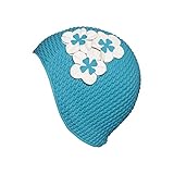 Fashy Damen Luftgefüllte Gummihaube Mit Blumen Badehaube, Aqua, Einheitsgröße EU