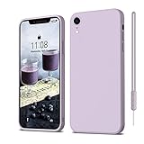 ORDA für iPhone XR Hülle Silikon Case, Handyhülle für iPhone XR Ultra Dünn Slim mit Microfiber, Kratzfeste Rundumschutz Case Schutzhülle Hülle für iPhone XR 6.1'' Lavendel Lila