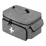 BOHEMIABY Tragbar Arzttasche Medizintasche, Luft Reiseapotheke Tasche, Arzttasche Hausbesuch, Tragebare Medikamententasche für Pflege, Medizintasche Reise Aufbewahrungstasche, Grau
