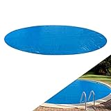 Arebos Pool Solarabdeckplane rund Ø 5 m Blau | Solarplane Stärke 400 µm | Solarfolie zuschneidbar | Poolheizung Wassererwärmung | Wärmeplane