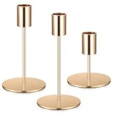 Kerzenständer, Kerzenhalter Stabkerzenhalter Kerzenständer Stabkerzen, Vintage Kerzen Ständer für Abendessen Hochzeit Haus Tischdeko Kamindekoration Kerzenschein, (Gold-3)