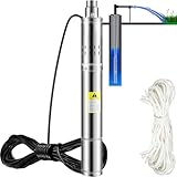 VEVOR 3' Tiefbrunnenpumpe 550W Brunnenpumpe Max. Durchfluss 35L/min Tauchpumpe Max. Förderhöhe 108m Tauchwasserpumpe Sandbeständig