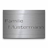 Personalisiertes Edelstahl Türschild: Individuelle Gravur, 30+ Motive | kleine bis große Schilder | Selbstklebend oder mit Bohrlöchern | Ideal für Haustür, Briefkasten, Geschenk